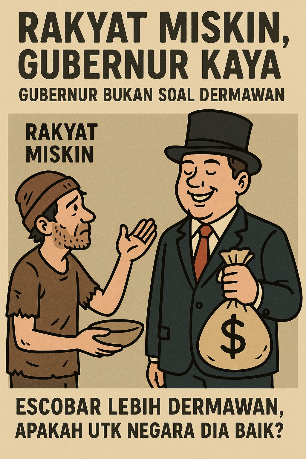 Rakyat Miskin, Gubernur Kaya: Gubernur Bukan Soal Dermawan